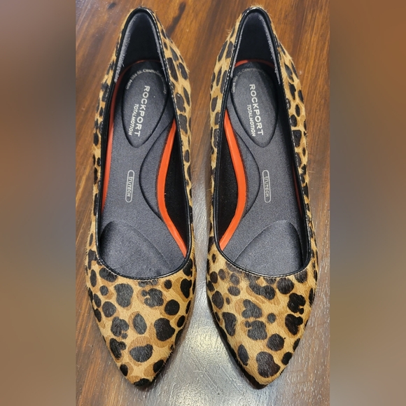 Rockport Animal Print Pointed Toe Leopard Kitten Heels Size 5 - Picture 4 of 7